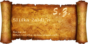 Slifka Zalán névjegykártya