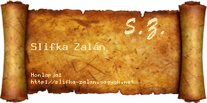 Slifka Zalán névjegykártya